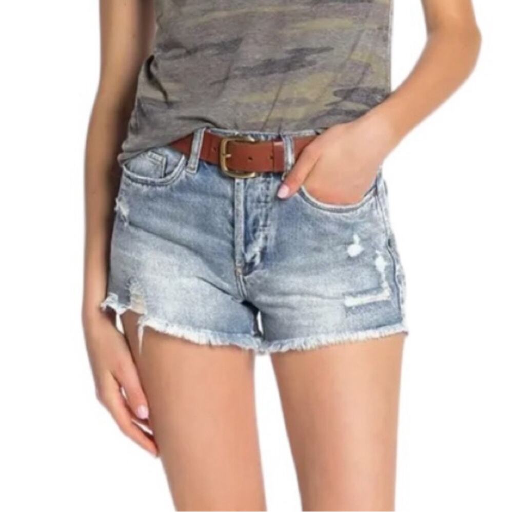 ANTHROPOLOGIE BLANKNYC Distressed Light Wash Blue Denim $88 Cutoffs Shorts 27 - Picture 1 of 13